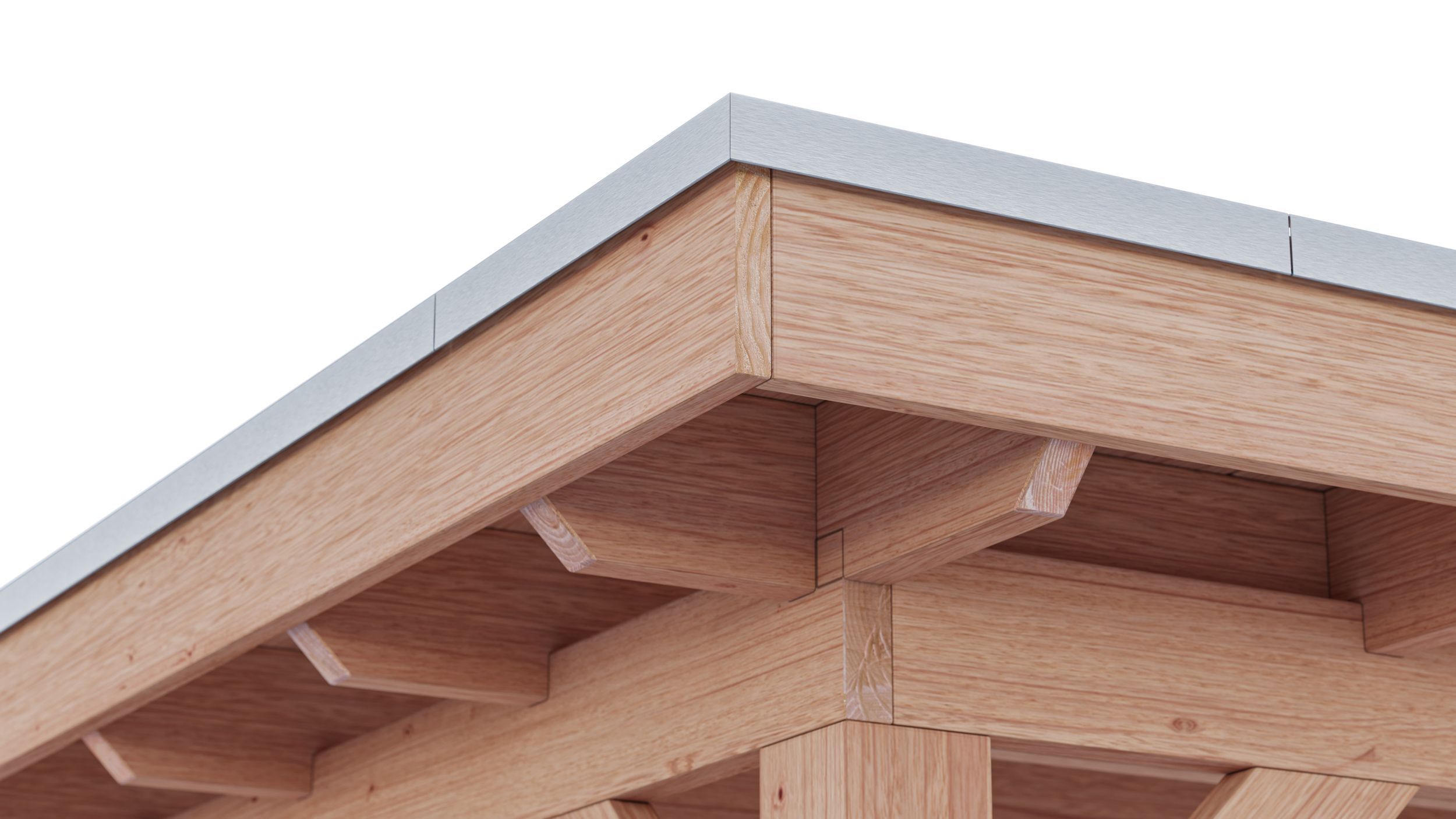 Foto der WoodAcademy Aluminium Dachleistenset L vorm - Silber