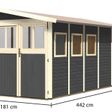 Foto van Karibu Wandlitz 5 tuinhuis - terragrijs (73075)