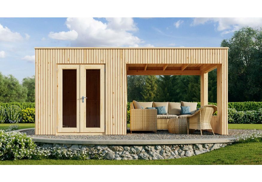 SmartShed tuinhuis met overkapping Werner 5530 Foto van SmartShed tuinhuis met overkapping Werner 5530