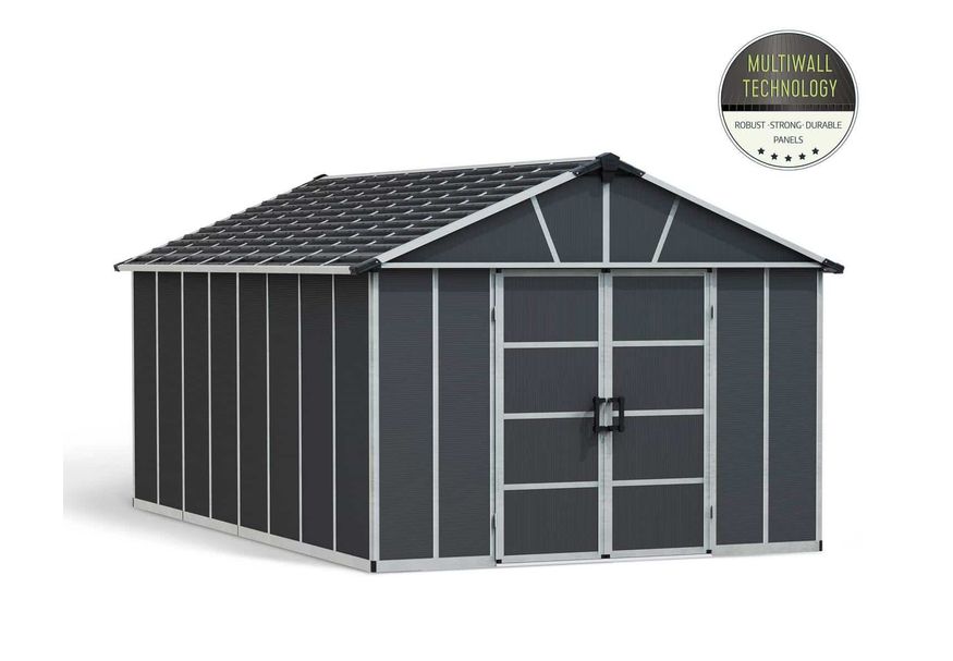 Palram – Canopia Yukon 11X17.2 S Dunkelgrau Shed with floor Foto von Palram – Canopia Yukon 11X17.2 S Dunkelgrau Shed with floor