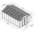 Foto van Palram – Canopia Yukon 11X17.2 S Donkergrijs Shed with floor