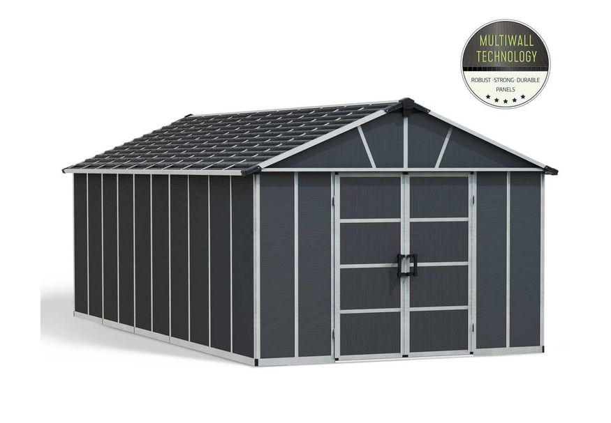 Palram – Canopia Yukon 11X21.3 S Dunkelgrau Shed with floor Foto von Palram – Canopia Yukon 11X21.3 S Dunkelgrau Shed with floor