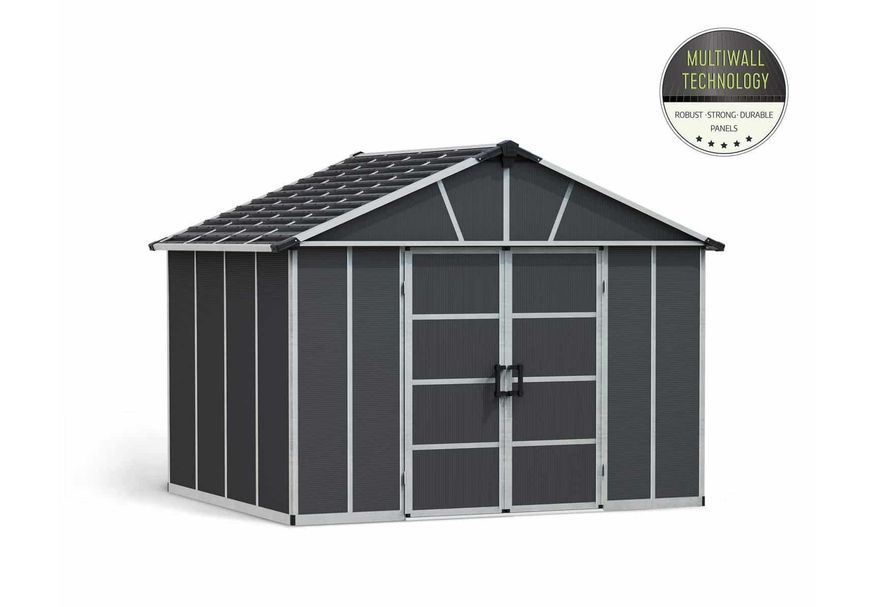 Palram – Canopia Yukon 11X9S Dunkelgrau Shed with floor Foto von Palram – Canopia Yukon 11X9S Dunkelgrau Shed with floor