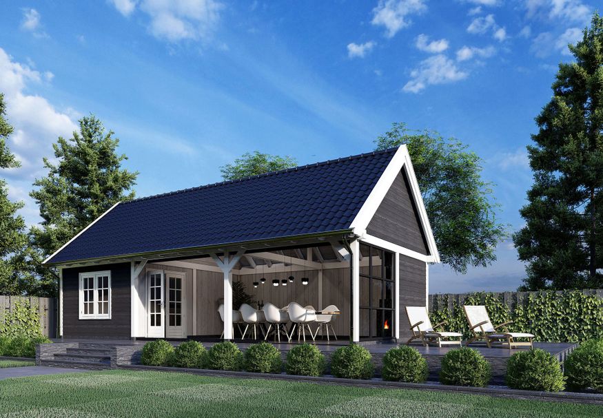 Trendhout Buitenverblijf Zadeldak XXL 1505x700 cm Foto van Trendhout Buitenverblijf Zadeldak XXL 1505x700 cm