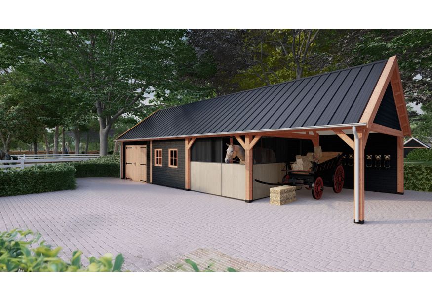 Trendhout buitenverblijf Zadeldak Select Landelijk 1270x810cm Foto van Trendhout buitenverblijf Zadeldak Select Landelijk 1270x810cm