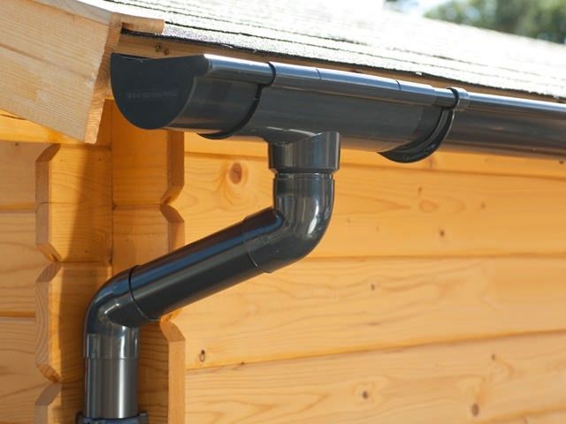 Foto van Azalp dubbele dakgootset antraciet PVC - 340 cm