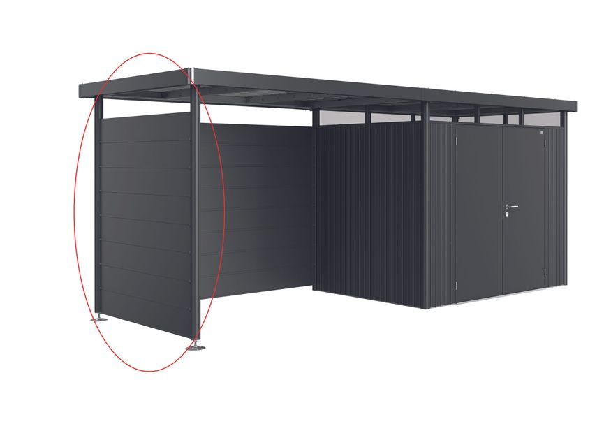 Foto van Biohort Zijwand HighLine H2 Donkergrijs metallic