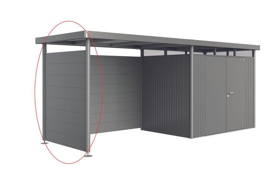 Foto van Biohort Zijwand HighLine H2 Kwartsgrijs metallic