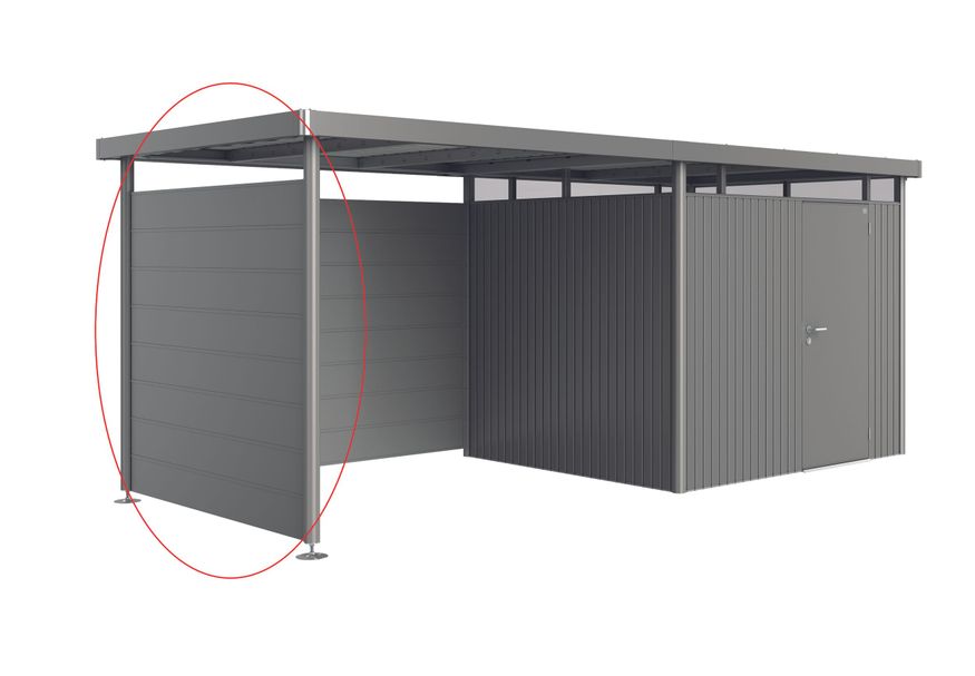 Foto van Biohort Zijwand HighLine H3 Kwartsgrijs metallic