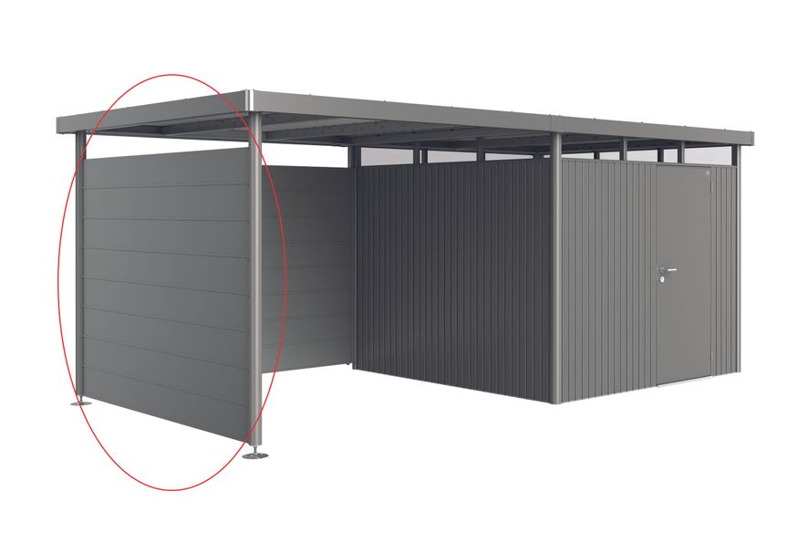 Biohort Zijwand HighLine H4 Kwartsgrijs metallic Foto van Biohort Zijwand HighLine H4 Kwartsgrijs metallic