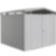 Foto van Biohort Panorama P4 metalen tuinhuis zilver metallic dubbele deur