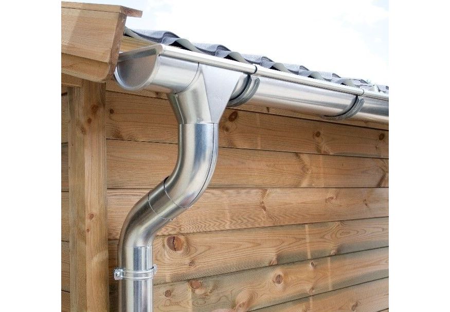 Azalp Satteldach Dachrinnenset Zink 110mm - 340cm Foto von Azalp Satteldach Dachrinnenset Zink 110mm - 340cm