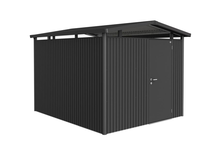 Biohort Panorama P5 metalen tuinhuis donkergrijs metallic enkele deur Foto van Biohort Panorama P5 metalen tuinhuis donkergrijs metallic enkele deur