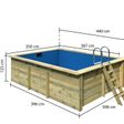 Foto van Karibu houten zwembad Classic 2 440 x 350 x 124 cm - blauwe liner + skimmer