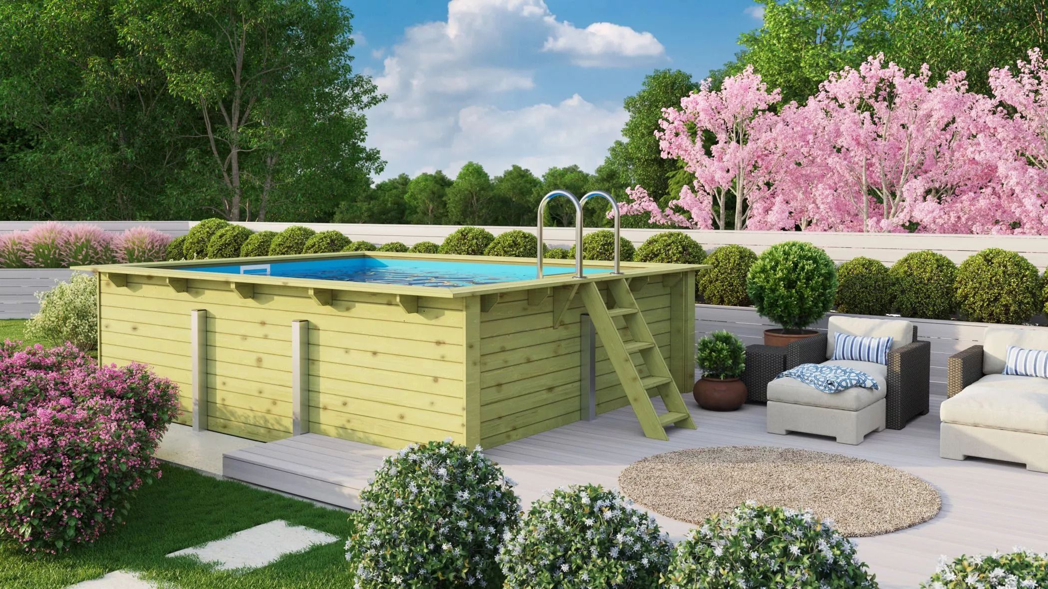 Foto der Karibu Größe 2 Holzpool