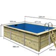 Foto van Karibu houten zwembad Classic 3 530 x 350 x 124 cm met blauwe liner + skimmer