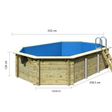 Foto van Karibu houten zwembad 4A 610 x 400 x 124 cm - blauwe liner + skimmer