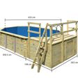 Foto van Karibu houten zwembad 4C 690 x 400 x 124 cm - blauwe liner + skimmer + terras