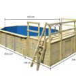 Foto van Karibu houten zwembad 4D 690 x 400 x 124 cm - blauwe liner + skimmer + terras