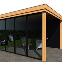 Foto der WoodAcademy Seitenwand 400 cm glas