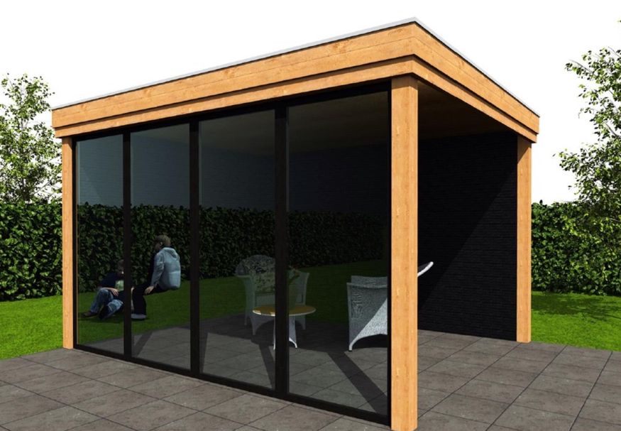 WoodAcademy glaswand 4 meter Foto van WoodAcademy glaswand 4 meter