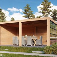 Foto der WoodAcademy Seitenwand 400 cm glas