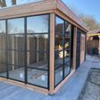 Foto van WoodAcademy glaswand 3 meter met roedes