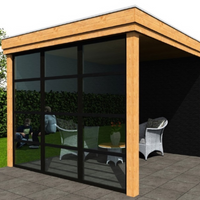 Foto der WoodAcademy Seitenwand 400 cm Glas mit Stab