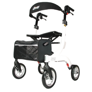 Lichtgewicht rollator Nitro Wit LARGE met ultra soft wielen Foto van Lichtgewicht rollator Nitro Wit LARGE met ultra soft wielen