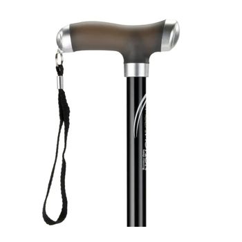 Foto van Wandelstok met siliconen handvat zwart