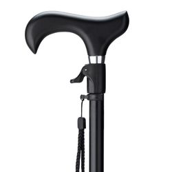 Wandelstok met drukknopbediening zwart