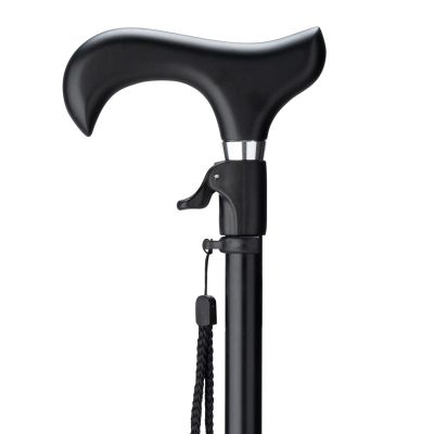 Wandelstok met drukknopbediening zwart