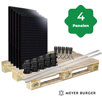 4 Zonnepanelen 1520Wp Meyer Burger Schuin Dak Dakpannen Portrait/Enphase IQ8+ Micro-Omvormer