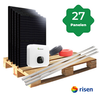 27 Zonnepanelen 10665Wp Risen Grondopstelling - incl. Growatt Omvormer