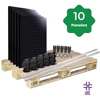 10 Zonnepanelen 4000Wp URE Schuin Dak Golfplaten Portrait - incl. Enphase IQ8+ Micro-Omvormer