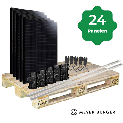24 Zonnepanelen 9120Wp Meyer Burger Schuin Dak Staal Damwand Landscape/Enphase IQ8+ Micro-Omvormer