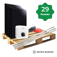 29 Zonnepanelen 11020Wp Meyer Burger Schuin Dak Dakpanplaten Portrait - incl. Growatt Omvormer