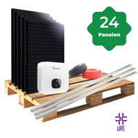 24 Zonnepanelen 9600Wp URE Schuin Dak Golfplaten Portrait - incl. Growatt Omvormer