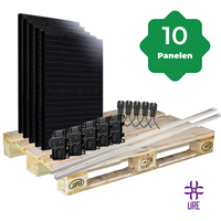 10 Zonnepanelen 4000Wp URE Plat Dak - incl. Enphase IQ7+ Micro-Omvormer