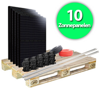 10 Zonnepanelen 3600Wp URE 400Wp Full Black - Incl. Enphase IQ7+ Micro Omvormers Schuin dak damwand