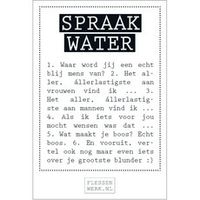 FLESSENWERK - spraak water - water zonder koolzuur