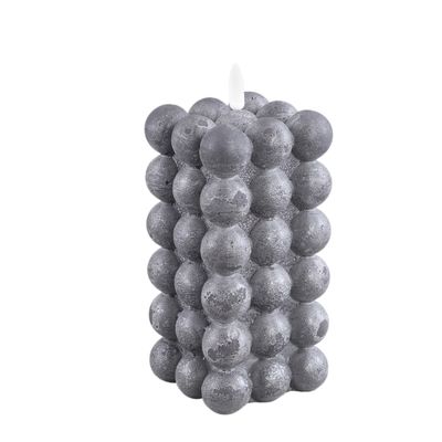 Foto van PTMD - Led Light Candle Swish Grey Bubble Shaped Flickeri