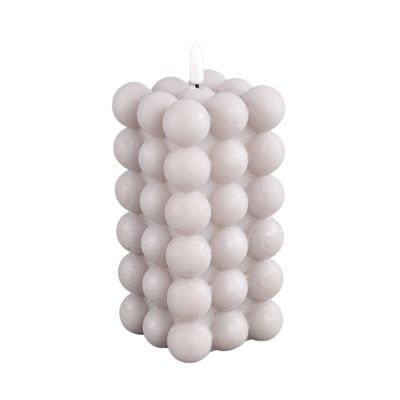 Foto van PTMD - Led Light Candle Beige Bubble Shaped Flickeri