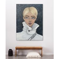 Urban Cotton - Lady in The White coat - Wand schilderij