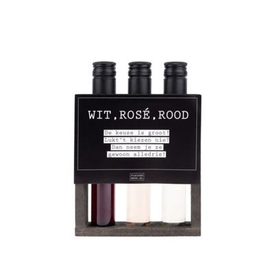 Foto van FLESSENWERK - De keuze is groot! - Wijngift tubes in rekje