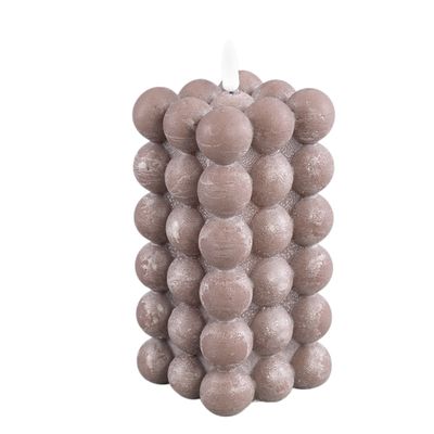 Foto van PTMD - Led Light Candle Brown Bubble Shaped Flickeri
