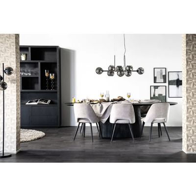 Tweede foto van Eleonora - Eettafel Aron ovaal 300 x 110 cm - Zwart