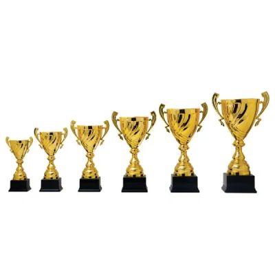 Foto van Trofee Goud met Handvatten en Golven Groot