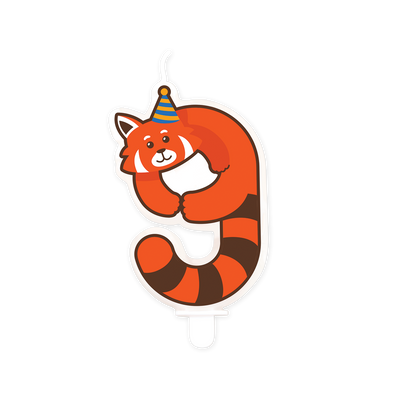 Foto van Jungle Verjaardagskaars - Cijfer 9 Rode Panda