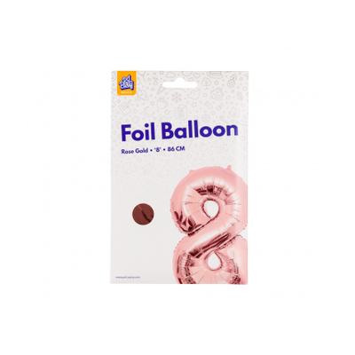 Foto van Folieballon cijfer 8 rose goud (86cm)